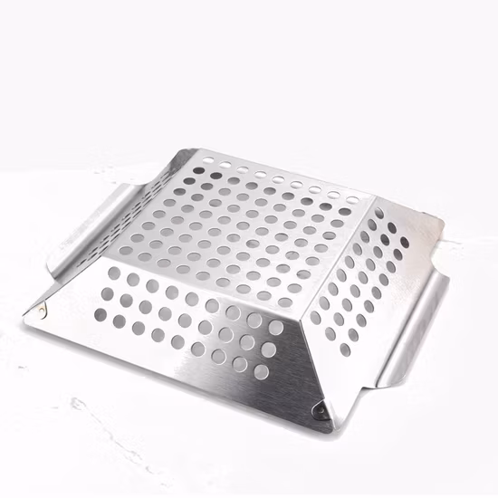 Vegetable Grilling Basket Stainless Steel Pure Grill BBQ Vegetable Grilling Basket - Stainless Steel Barbecue Pan Tray Esg15738