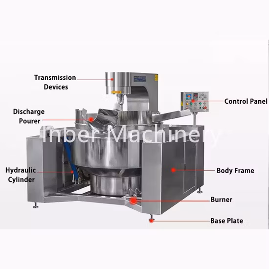 Frigideira automática comercial/frigideira planetária com matéria pegajosa/molho de soja panela de agitação planetária